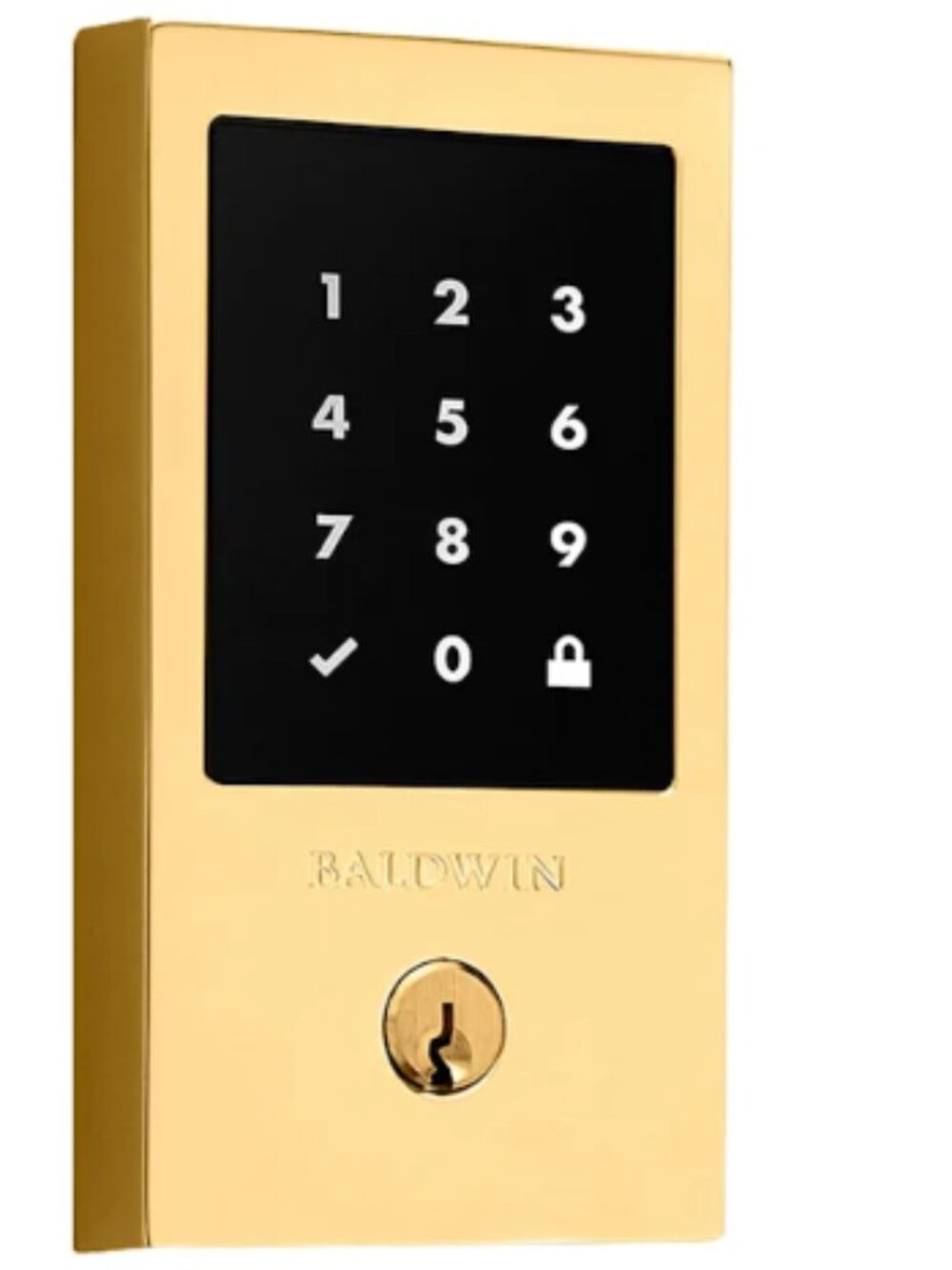 Baldwin Touchscreen Minneapolis Standalone Deadbolt Lifetime Polished Brass NEW